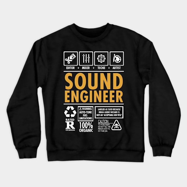 Sound Engineer Mixer Editor Artist Crewneck Sweatshirt by NerdShizzle